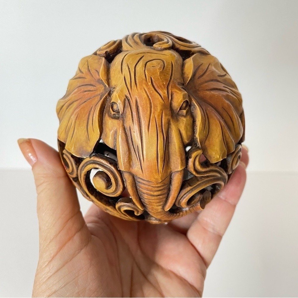 Elephant Sphere Orb Decorative ball Scroll Cut Out Design